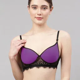 Samvar Purple Cotton Non-Wired Non Padded Minimizer Bra-picture-14