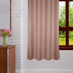 Lushomes Peach-Coloured Striped Window Curtain image 1