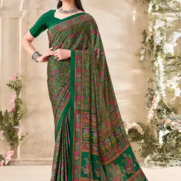 DIVASTRI Floral Poly Crepe Saree-picture-42