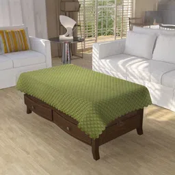 BIGGER FISH Green Anti-Slip Velvet Checkered Cotton 4-Seater Table Cover-image-72