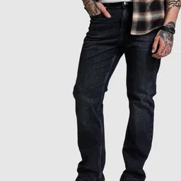 Snitch Charcoal Grey Men Comfort Regular Fit Mid-Rise Light Fade Stretchable Jeans-image-3