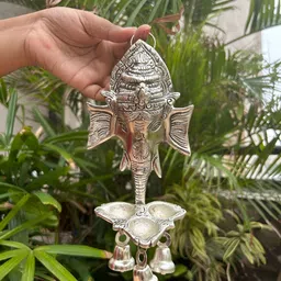 Barn 14 Grey Carved German-Silver Ganesha-Charm Bell-image-9