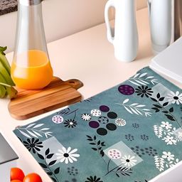Aura Green & White Printed Water Resistant Anti-Slip Shelf Liner Organiser-picture-15