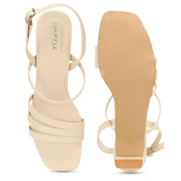 Truffle Collection PU Block Sandals with Buckles image 3
