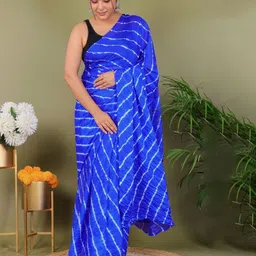 PK HUB Leheriya Print Saree With Unstitched Blouse Piece-picture-9