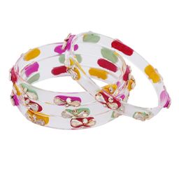 ZULKA Set Of 4 Glass Crystal Studded Bangles image 5