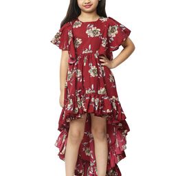 Wish little Flared Sleeve Crepe Fit & Flare Dress-image-87