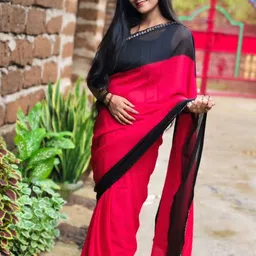 Moda Rapido Colourblocked Poly Georgette Designer Saree-picture-45