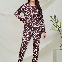 Moda Rapido Printed Round Neck T-shirt with Joggers Co-Ords-image-99