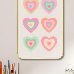 Livin'luxe White & Pink Wooden Hearts Painting Wall Art-picture-22