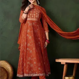 CaniBani Women Ethnic Motifs Embroidered Regular Kurta with Trousers & With Dupatta-39