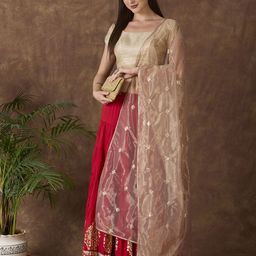Dupatta Bazaar Embroidered Dupatta with Sequinned-18
