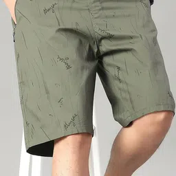 HERE&NOW Men Regular Fit Mid-Rise Cotton Shorts-image-78