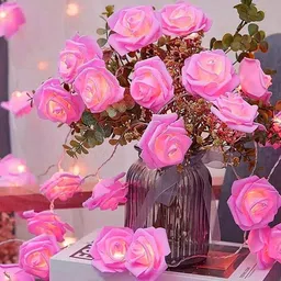 Decorcity Pink Electric LED Rose String Lights - 13 feet-26