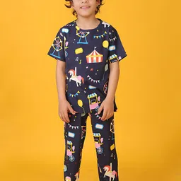 YK Boys Abstract Printed Pure Cotton Night suit-picture-2
