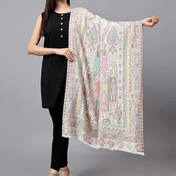 Mizash Ethnic Motifs Printed Pure Woollen Shawl-picture-19