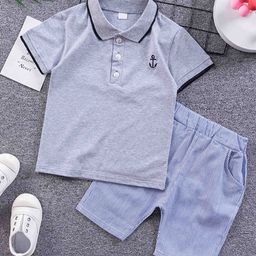 YK Boys Polo Collar T-Shirt With Shorts-image-93