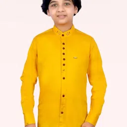 SQS Boys Solid Yellow Casual Shirt-picture-40