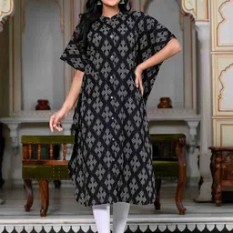 MissKurti Women Round Neck Flared Sleeves Kaftan Kurta-picture-13