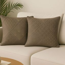 MFD HOME FURNISHING Grey Set of 2 Embroidered Square Cushion Covers-picture-11