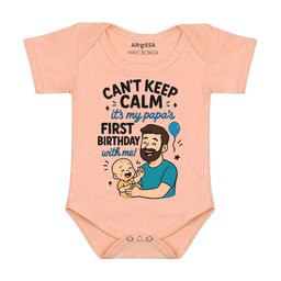 Arvesa Papa First Birthday With Me Printed Bodusuit-image-81