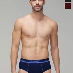 AMUL COMFY Men Pack Of 3 Pure Cotton Basic Briefs AC-CBRIOE-NY-MA-BK-XL-3PC-image-47