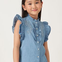 One Friday Embellished Cotton Top-picture-37