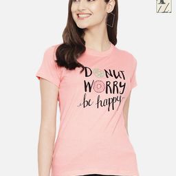 Dreambe Women Pack Of 2 Typography Printed Round Neck Cotton T-shirts-picture-46