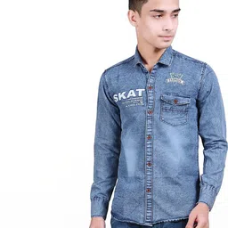 SQS Boys Slim Fit Full Sleeve Denim blue Color Shirt for Boys-picture-16
