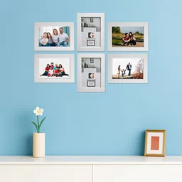 Kuber Industries White 6 Pieces Wooden Wall Photo Frames-image-40