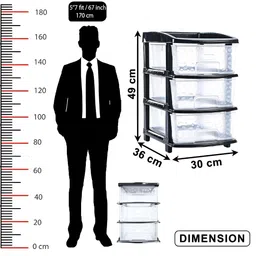 RUBOXA Transparent & Black 3-Layer Collapsible Multipurpose Organiser image 4