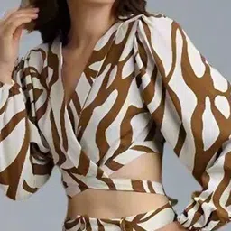 fashion gaiia Abstract Abstract Printed Top & Trousers Co-Ord Set image 4
