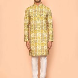 Arihant Rai Sinha Men Floral Printed Mirror Work Kurta-picture-38