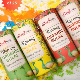 eCraftIndia 25-Pcs Yellow & Green Rasrang Organic Herbal Gulal Holi Colours-image-73