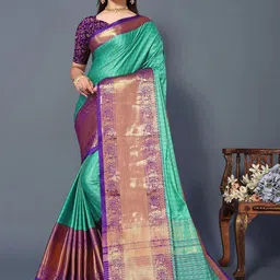 SILKWEAR Ethnic Motifs Woven Design Zari Narayan Peth Saree-41