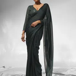 Kalista Sequinned Pure Chiffon Ready to Wear Saree-image-47