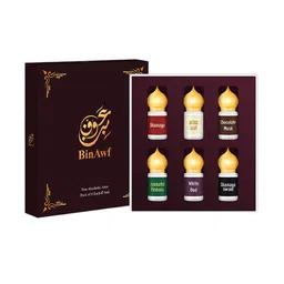 BinAwf Set Of 6 Trending Vibes Long Lasting Attar Combo - 6ml Each image 1