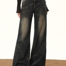 StyleCast Women Wide Leg High-Rise Light Fade Denim Jeans-image-59