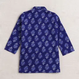 The Magic Wand Boys Floral Printed Pure Cotton Kurta With Dhoti Pants image 3