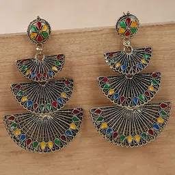 ANIKAS CREATION Gold Plated Contemporary Drop Earrings-image-85