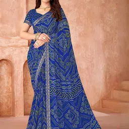 KALINI Bandhani Printed Zari Bandhani Saree-picture-41