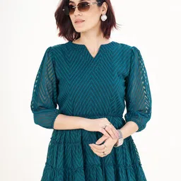 SHOPGARB Women Self Design Puff Sleeve Empire Top-image-68