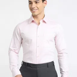 Raymond Checked Pure Cotton Semicutaway Formal Shirt-image-25