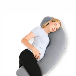 Pum Pum Grey Fibre Filled Faux Velvet Ultra Soft Maternity Pillow-image-66