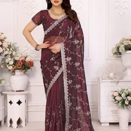 Moda Rapido Embroidered Pure Chiffon Saree-image-38