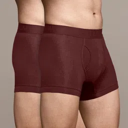Heelium Pack Of 2 Mid-Rise Trunks DUP-P2-KEYHOLETRK-RED-S-28