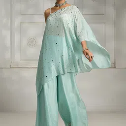 Rivaar By Rocky Star Embellished One Shoulder Neck Top & Palazzo Co-ords-image-21