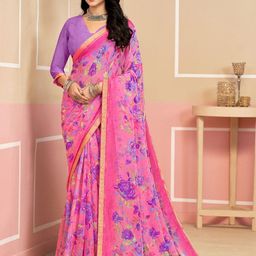 KALINI Floral Printed Saree With Blouse Piece-picture-39