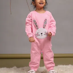 Budding Bees Girls Infants Rabbit Embroidered Romper-picture-2
