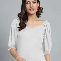 Dream Beauty Fashion Women Solid Sweetheart Neck Top-50